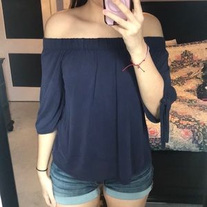 Navy off the shoulder top